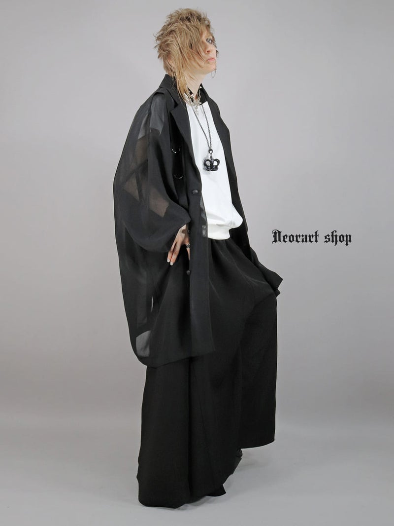 Deorart,ディオラート,モード,ゴシック,ファッション,シアー,透け感,ジャケット,テーラード,ライトアウター,黒,ブラック,V系,ヴィジュアル系,ホスト,バンド,大人,ライブ,衣装,メンズ,レディス,通販,Vkei,anime,goth,emo,fashion,japan,kimono,Jrock