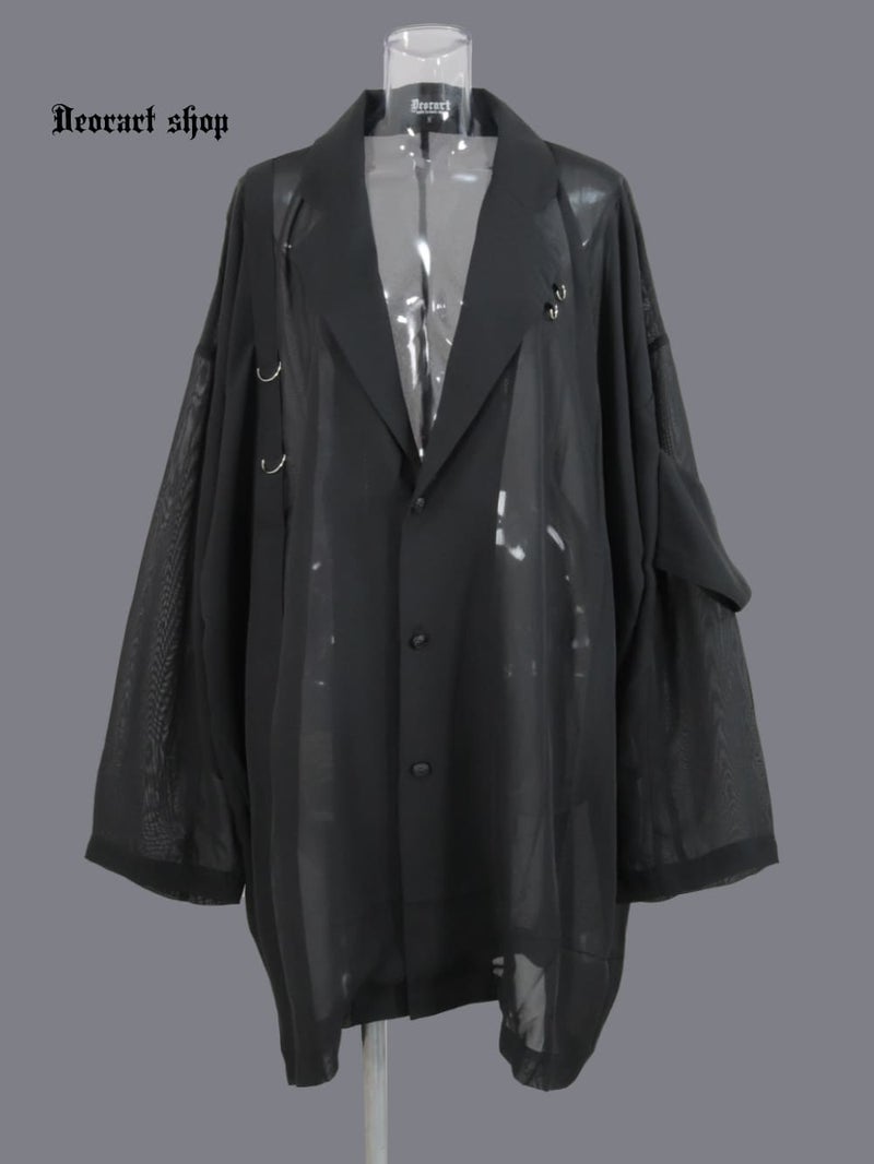 Deorart,ディオラート,モード,ゴシック,ファッション,シアー,透け感,ジャケット,テーラード,ライトアウター,黒,ブラック,V系,ヴィジュアル系,ホスト,バンド,大人,ライブ,衣装,メンズ,レディス,通販,Vkei,anime,goth,emo,fashion,japan,kimono,Jrock