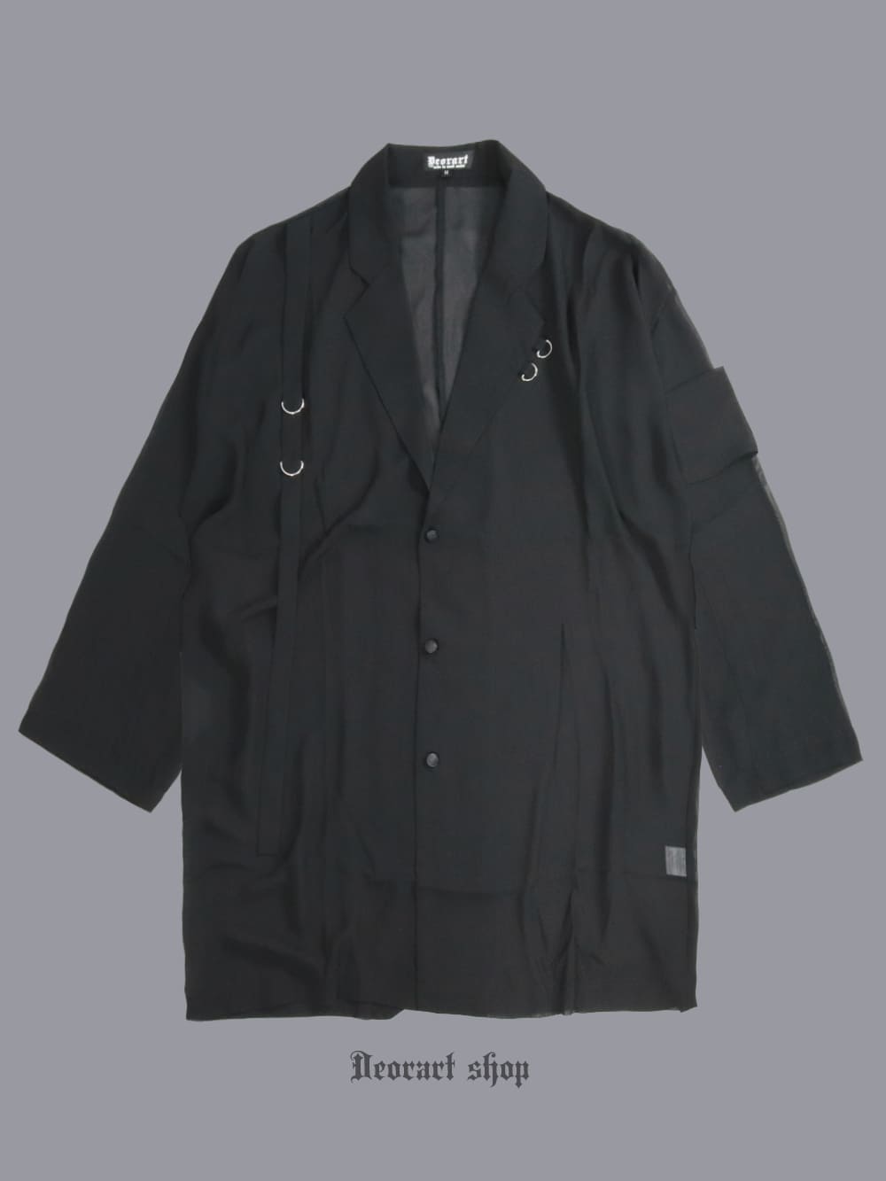 Deorart,ディオラート,モード,ゴシック,ファッション,シアー,透け感,ジャケット,テーラード,ライトアウター,黒,ブラック,V系,ヴィジュアル系,ホスト,バンド,大人,ライブ,衣装,メンズ,レディス,通販,Vkei,anime,goth,emo,fashion,japan,kimono,Jrock