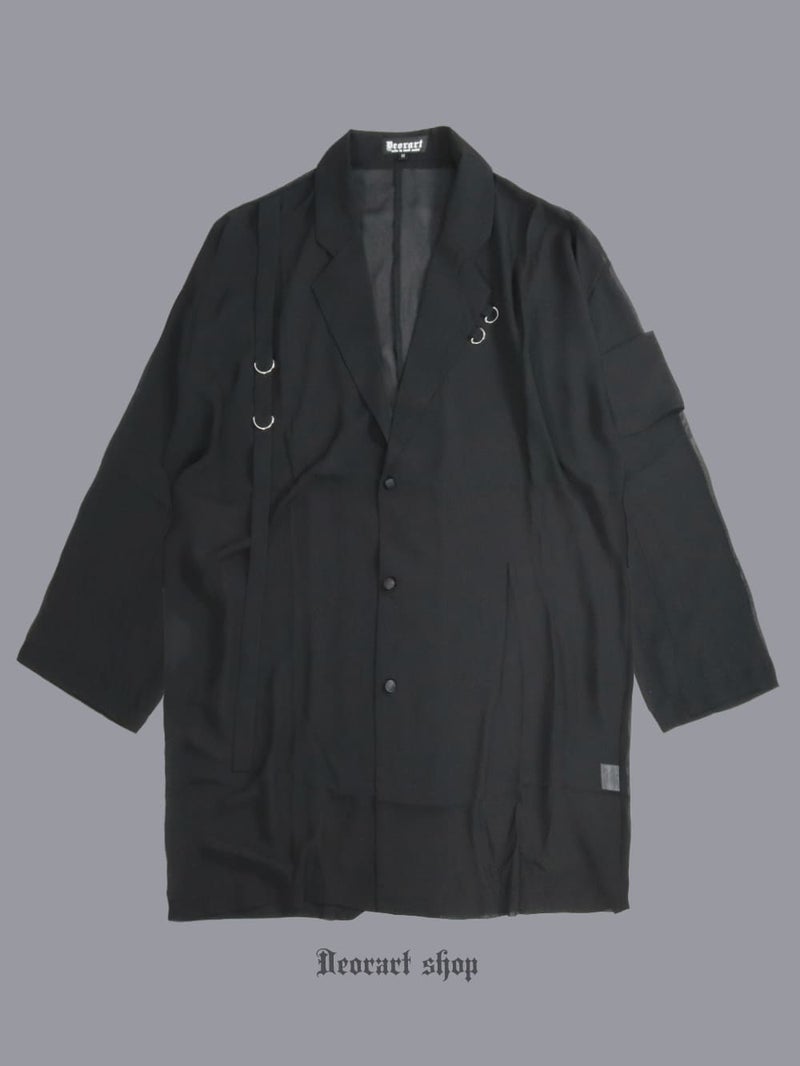 Deorart,ディオラート,モード,ゴシック,ファッション,シアー,透け感,ジャケット,テーラード,ライトアウター,黒,ブラック,V系,ヴィジュアル系,ホスト,バンド,大人,ライブ,衣装,メンズ,レディス,通販,Vkei,anime,goth,emo,fashion,japan,kimono,Jrock
