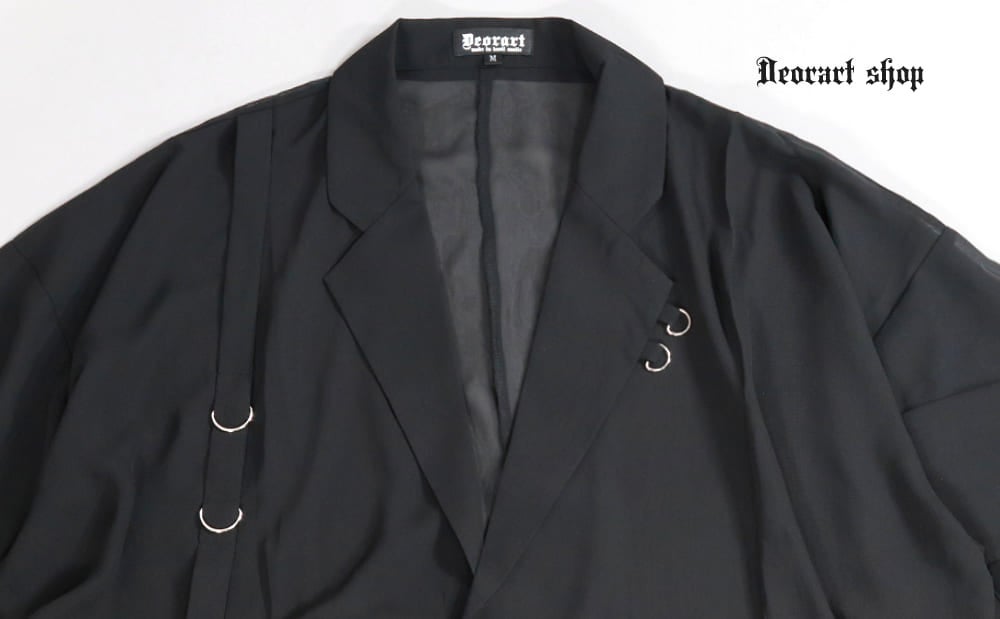 Deorart,ディオラート,モード,ゴシック,ファッション,シアー,透け感,ジャケット,テーラード,ライトアウター,黒,ブラック,V系,ヴィジュアル系,ホスト,バンド,大人,ライブ,衣装,メンズ,レディス,通販,Vkei,anime,goth,emo,fashion,japan,kimono,Jrock