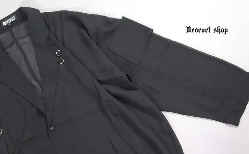 Deorart,ディオラート,モード,ゴシック,ファッション,シアー,透け感,ジャケット,テーラード,ライトアウター,黒,ブラック,V系,ヴィジュアル系,ホスト,バンド,大人,ライブ,衣装,メンズ,レディス,通販,Vkei,anime,goth,emo,fashion,japan,kimono,Jrock