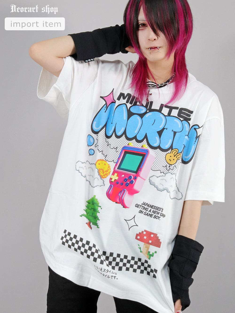 IPT014 オーバーサイズTシャツ [ Retro GAME・PINK ] | Deorart shop