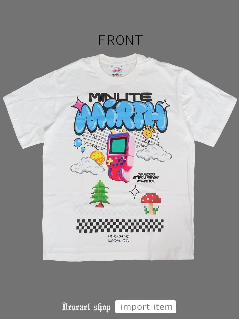 IPT014 オーバーサイズTシャツ [ Retro GAME・PINK ] | Deorart shop