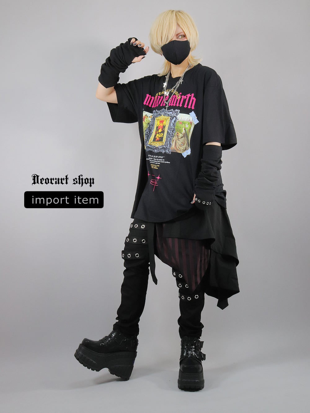 ØMI オーバーサイズT IPT015 オーバーサイズTシャツ [Gothic Art Collage ] | Deorart shop