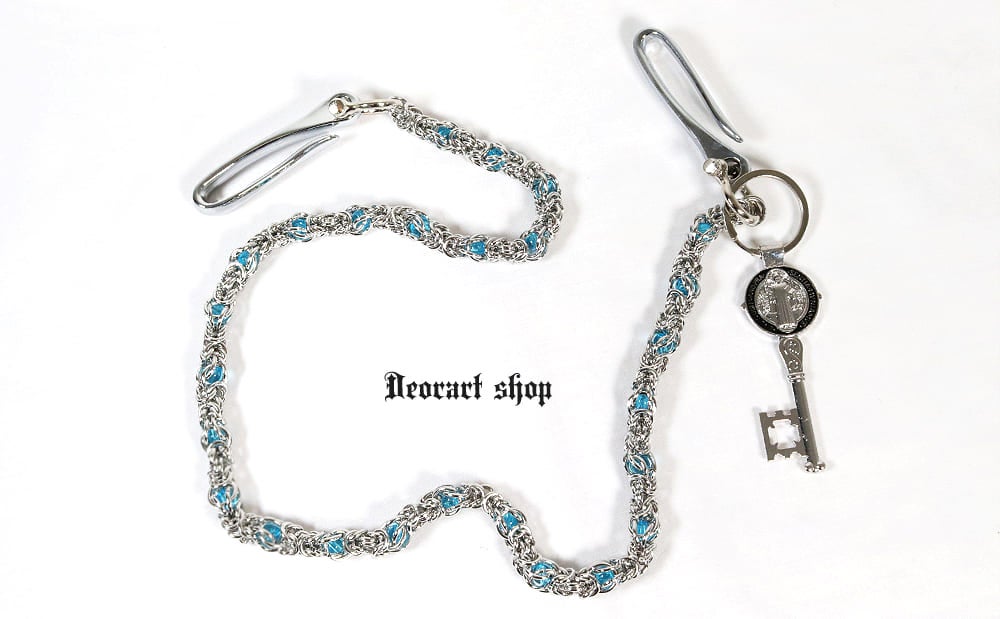 BY1191 スパイラル・ウォレットチェーン [鍵モチーフチャーム付] [BLUE