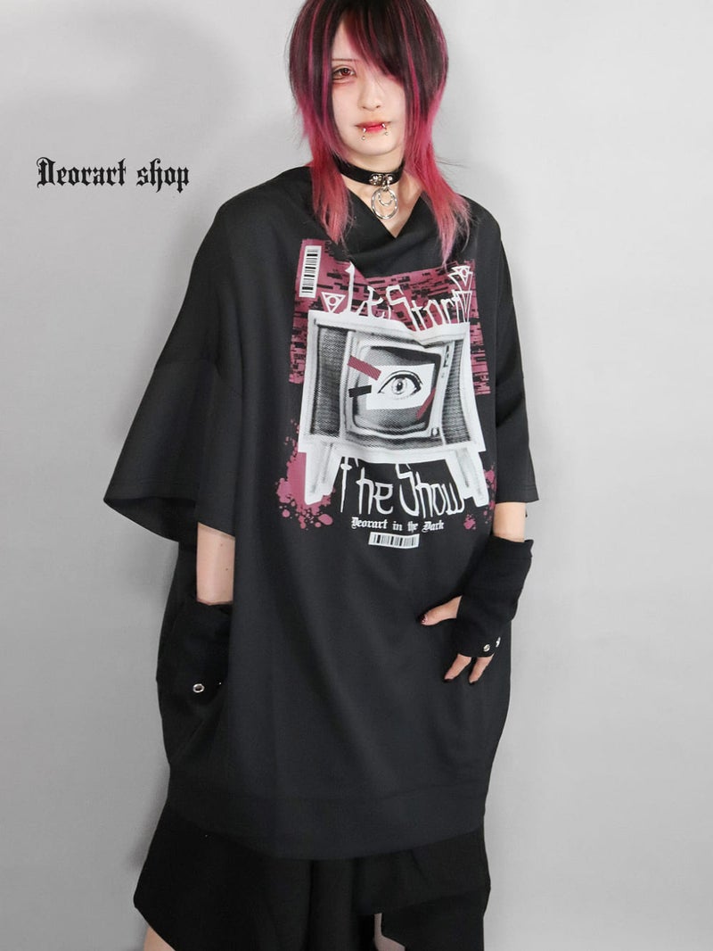 Deorart,ディオラート,通販,レトロ,テレビ,TV,目玉,ホラー,ファッション,Tシャツ,オーバーサイズ,BIGサイズ,ゴス,ゴシック,メンズ,レディス,V系,emo,punk,cyber,japan,fashion,rock,harajyuku,大きいサイズ,モード,服
