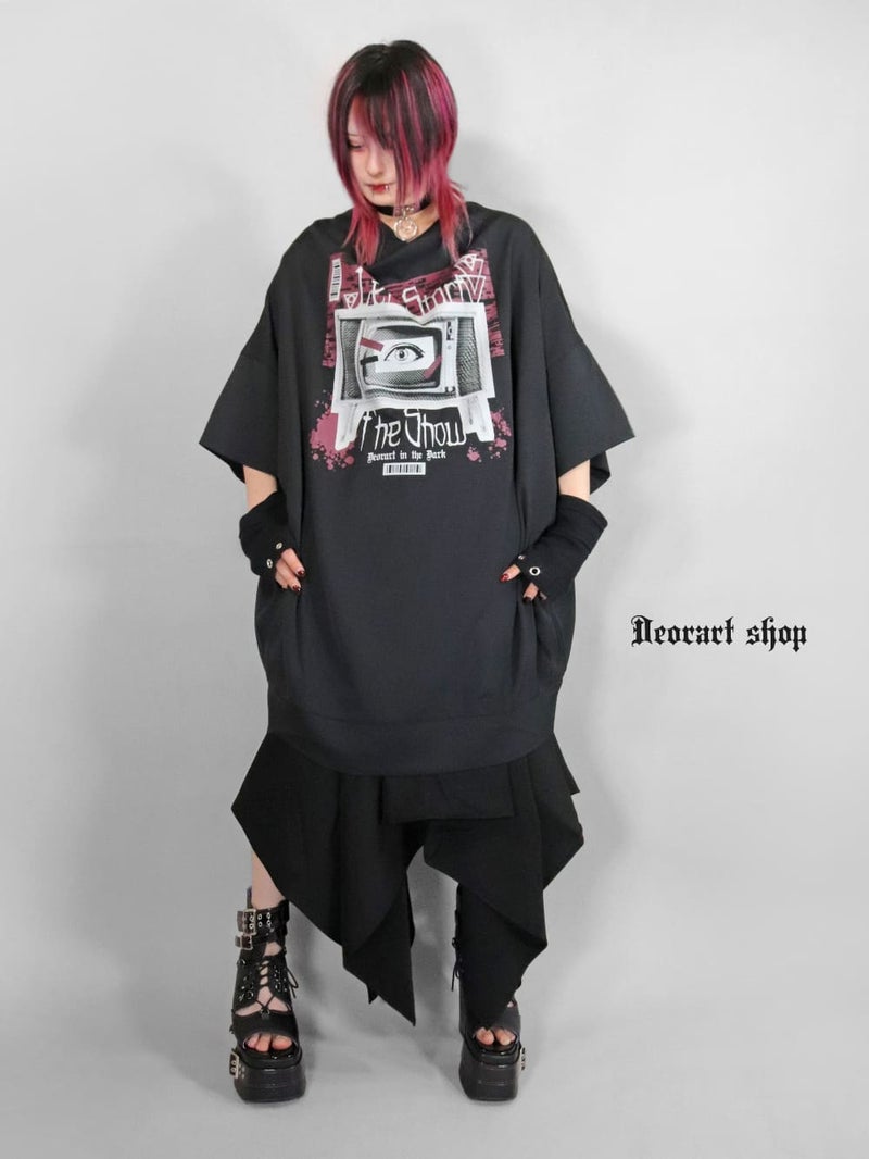 Deorart,ディオラート,通販,レトロ,テレビ,TV,目玉,ホラー,ファッション,Tシャツ,オーバーサイズ,BIGサイズ,ゴス,ゴシック,メンズ,レディス,V系,emo,punk,cyber,japan,fashion,rock,harajyuku,大きいサイズ,モード,服