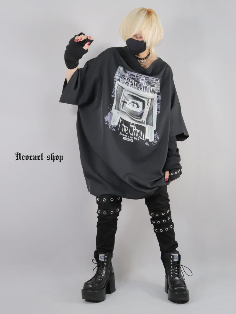 Deorart,ディオラート,通販,レトロ,テレビ,TV,目玉,ホラー,ファッション,Tシャツ,オーバーサイズ,BIGサイズ,ゴス,ゴシック,メンズ,レディス,V系,emo,punk,cyber,japan,fashion,rock,harajyuku,大きいサイズ,モード,服