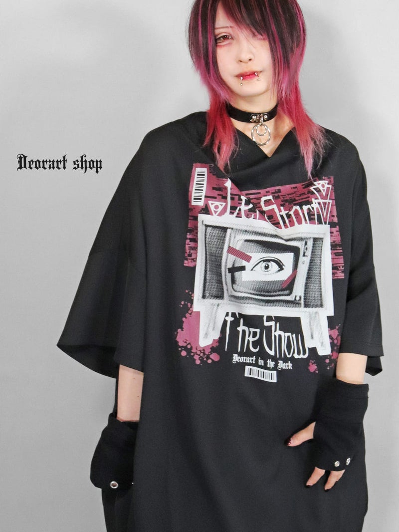 Deorart,ディオラート,通販,レトロ,テレビ,TV,目玉,ホラー,ファッション,Tシャツ,オーバーサイズ,BIGサイズ,ゴス,ゴシック,メンズ,レディス,V系,emo,punk,cyber,japan,fashion,rock,harajyuku,大きいサイズ,モード,服