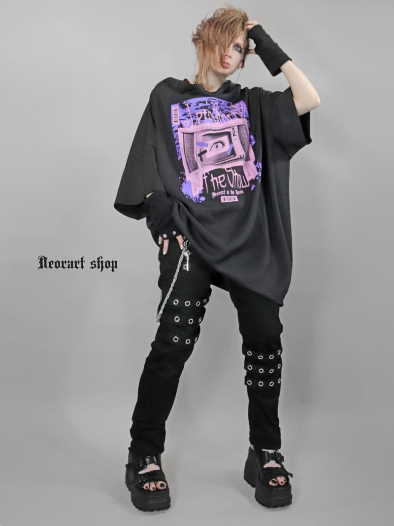 Deorart,ディオラート,通販,レトロ,テレビ,TV,目玉,ホラー,ファッション,Tシャツ,オーバーサイズ,BIGサイズ,ゴス,ゴシック,メンズ,レディス,V系,emo,punk,cyber,japan,fashion,rock,harajyuku,大きいサイズ,モード,服