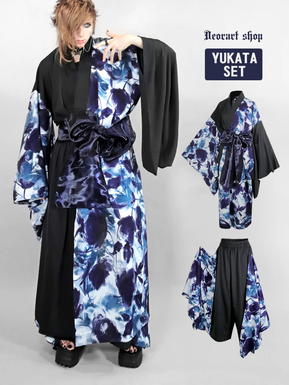 DRT2889set Grunge Rose 浴衣セットアップ [着物・和装・YUKATA