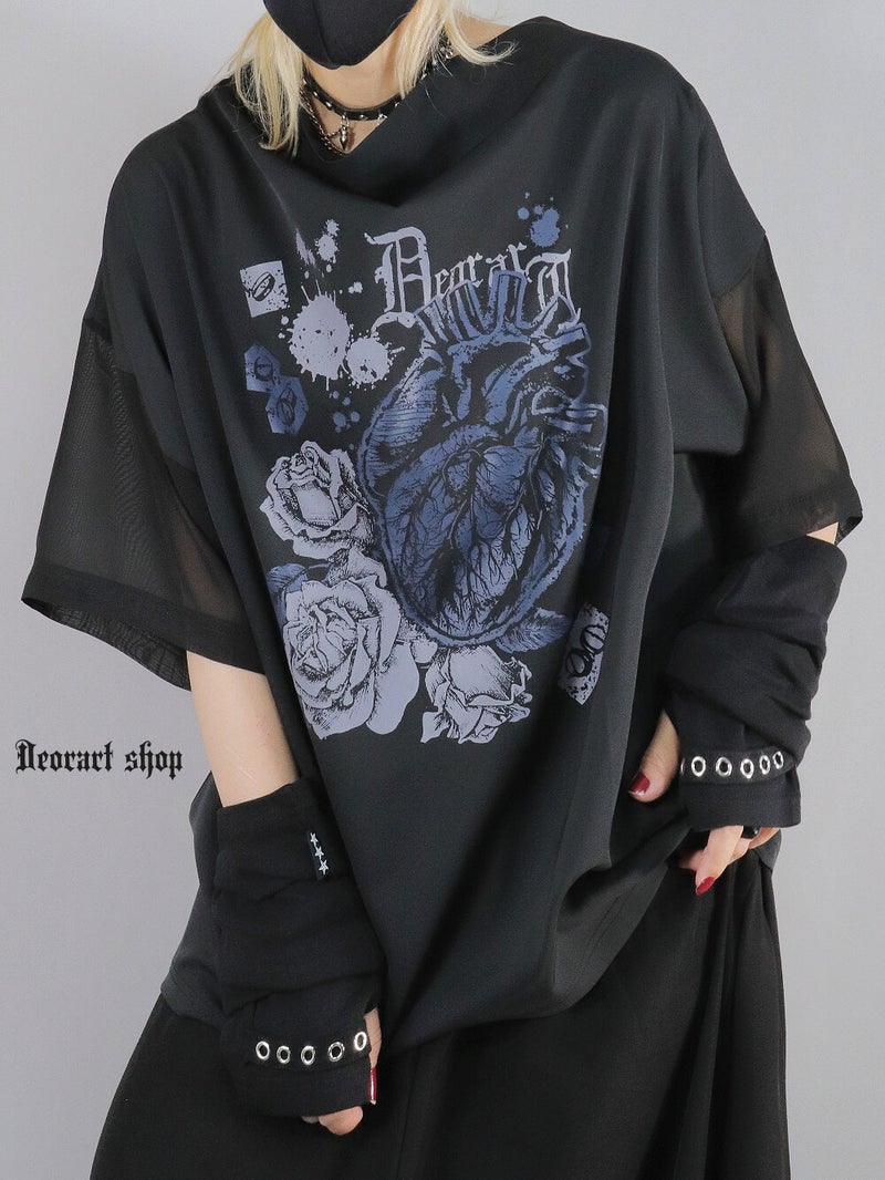 Deorart,ディオラート,通販,地雷系,原宿系,薔薇,バラ,心臓,ホラー,ファッション,Tシャツ,オーバーサイズ,BIGサイズ,ゴス,ゴシック,メンズ,レディス,Vgoth,emo,punk,cyber,japan,fashion,rock,harajyuku,大きいサイズ,モード,服
