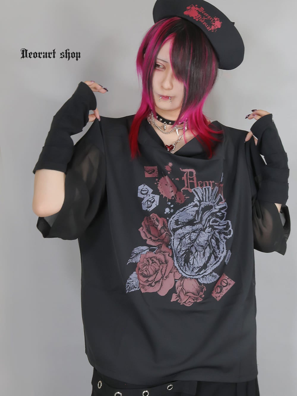Deorart,ディオラート,通販,地雷系,原宿系,薔薇,バラ,心臓,ホラー,ファッション,Tシャツ,オーバーサイズ,BIGサイズ,ゴス,ゴシック,メンズ,レディス,Vgoth,emo,punk,cyber,japan,fashion,rock,harajyuku,大きいサイズ,モード,服