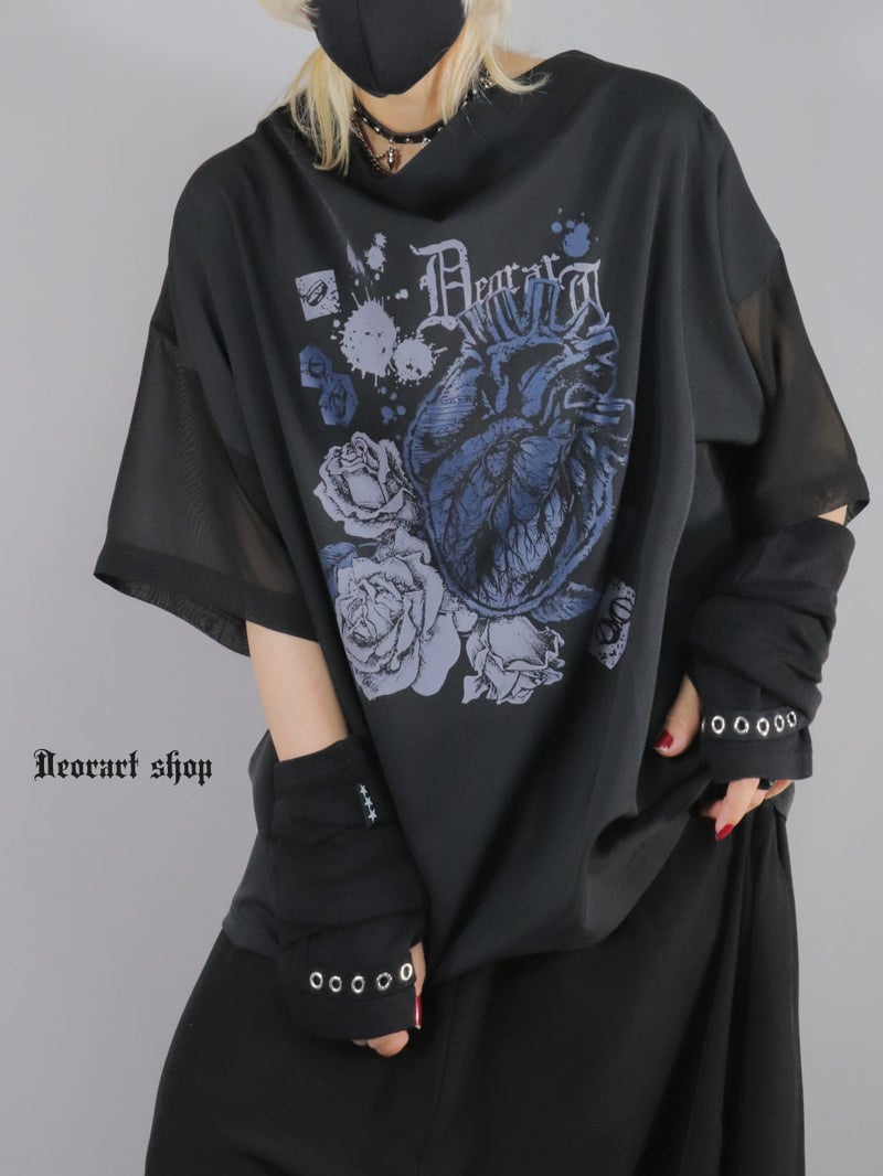 Deorart,ディオラート,通販,地雷系,原宿系,薔薇,バラ,心臓,ホラー,ファッション,Tシャツ,オーバーサイズ,BIGサイズ,ゴス,ゴシック,メンズ,レディス,Vgoth,emo,punk,cyber,japan,fashion,rock,harajyuku,大きいサイズ,モード,服