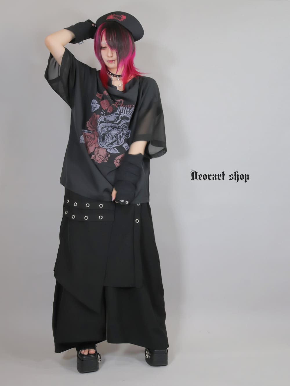 Deorart,ディオラート,通販,地雷系,原宿系,薔薇,バラ,心臓,ホラー,ファッション,Tシャツ,オーバーサイズ,BIGサイズ,ゴス,ゴシック,メンズ,レディス,Vgoth,emo,punk,cyber,japan,fashion,rock,harajyuku,大きいサイズ,モード,服