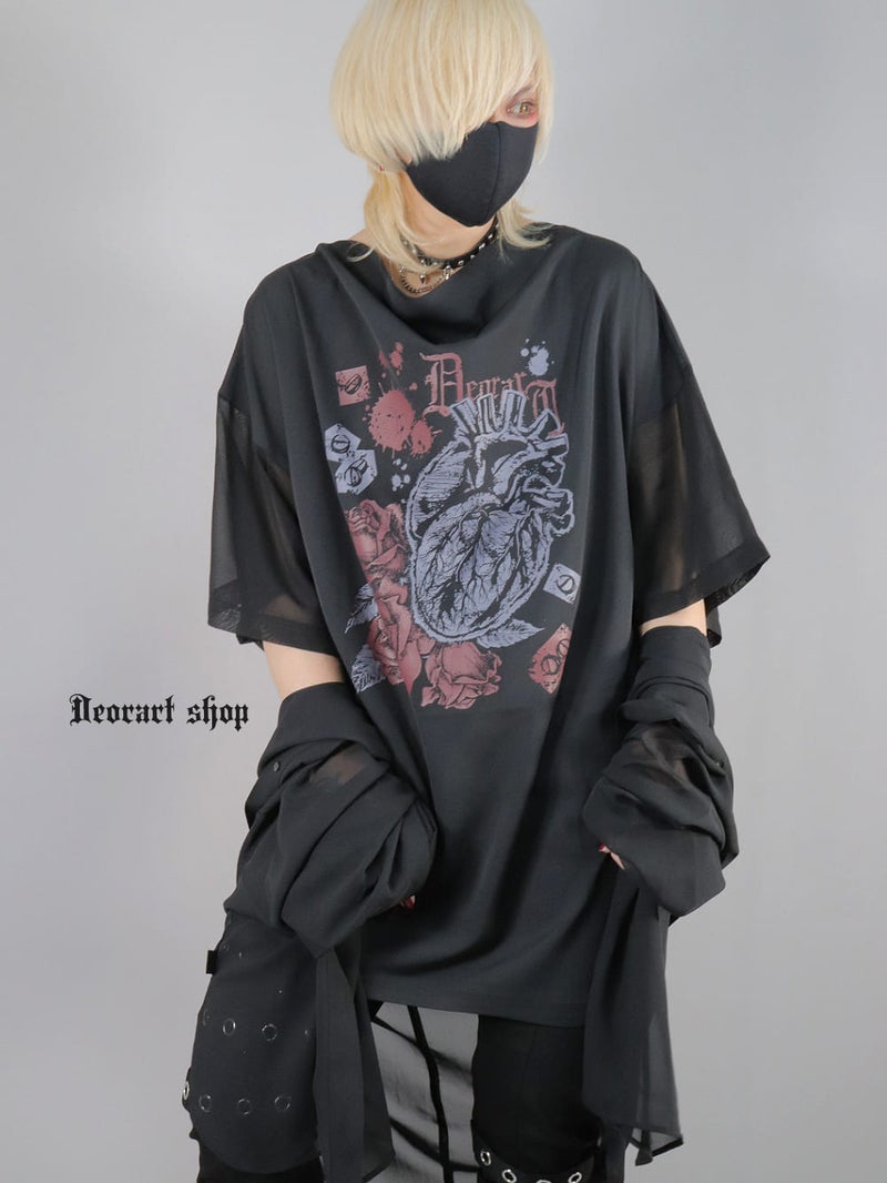Deorart,ディオラート,通販,地雷系,原宿系,薔薇,バラ,心臓,ホラー,ファッション,Tシャツ,オーバーサイズ,BIGサイズ,ゴス,ゴシック,メンズ,レディス,Vgoth,emo,punk,cyber,japan,fashion,rock,harajyuku,大きいサイズ,モード,服