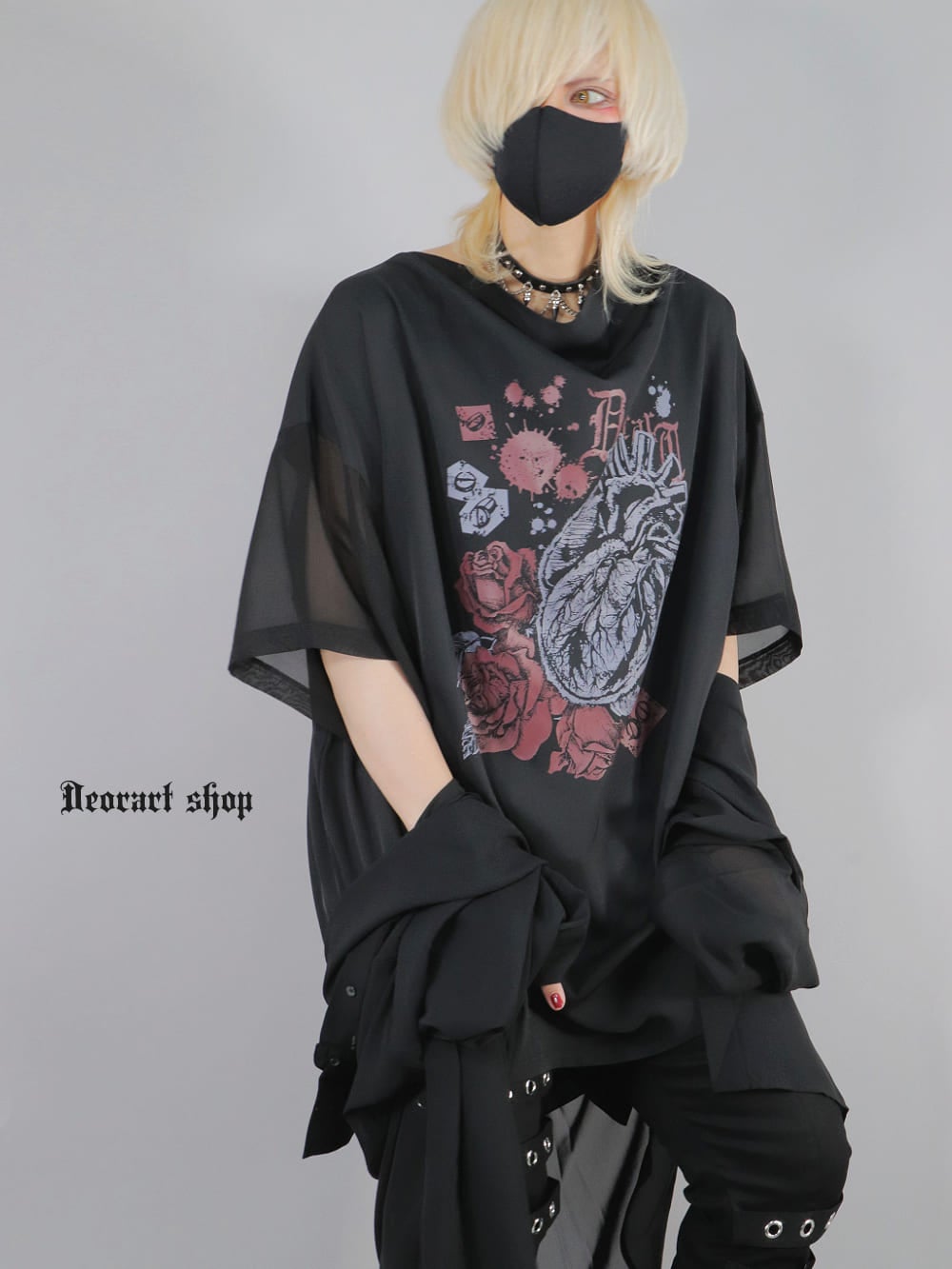 Deorart,ディオラート,通販,地雷系,原宿系,薔薇,バラ,心臓,ホラー,ファッション,Tシャツ,オーバーサイズ,BIGサイズ,ゴス,ゴシック,メンズ,レディス,Vgoth,emo,punk,cyber,japan,fashion,rock,harajyuku,大きいサイズ,モード,服