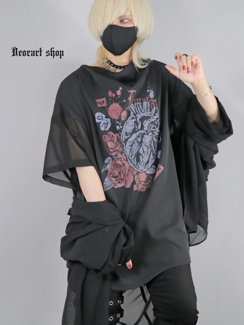 Deorart,ディオラート,通販,地雷系,原宿系,薔薇,バラ,心臓,ホラー,ファッション,Tシャツ,オーバーサイズ,BIGサイズ,ゴス,ゴシック,メンズ,レディス,Vgoth,emo,punk,cyber,japan,fashion,rock,harajyuku,大きいサイズ,モード,服