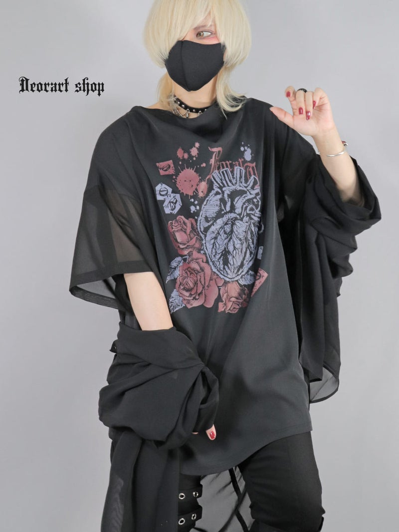 Deorart,ディオラート,通販,地雷系,原宿系,薔薇,バラ,心臓,ホラー,ファッション,Tシャツ,オーバーサイズ,BIGサイズ,ゴス,ゴシック,メンズ,レディス,Vgoth,emo,punk,cyber,japan,fashion,rock,harajyuku,大きいサイズ,モード,服