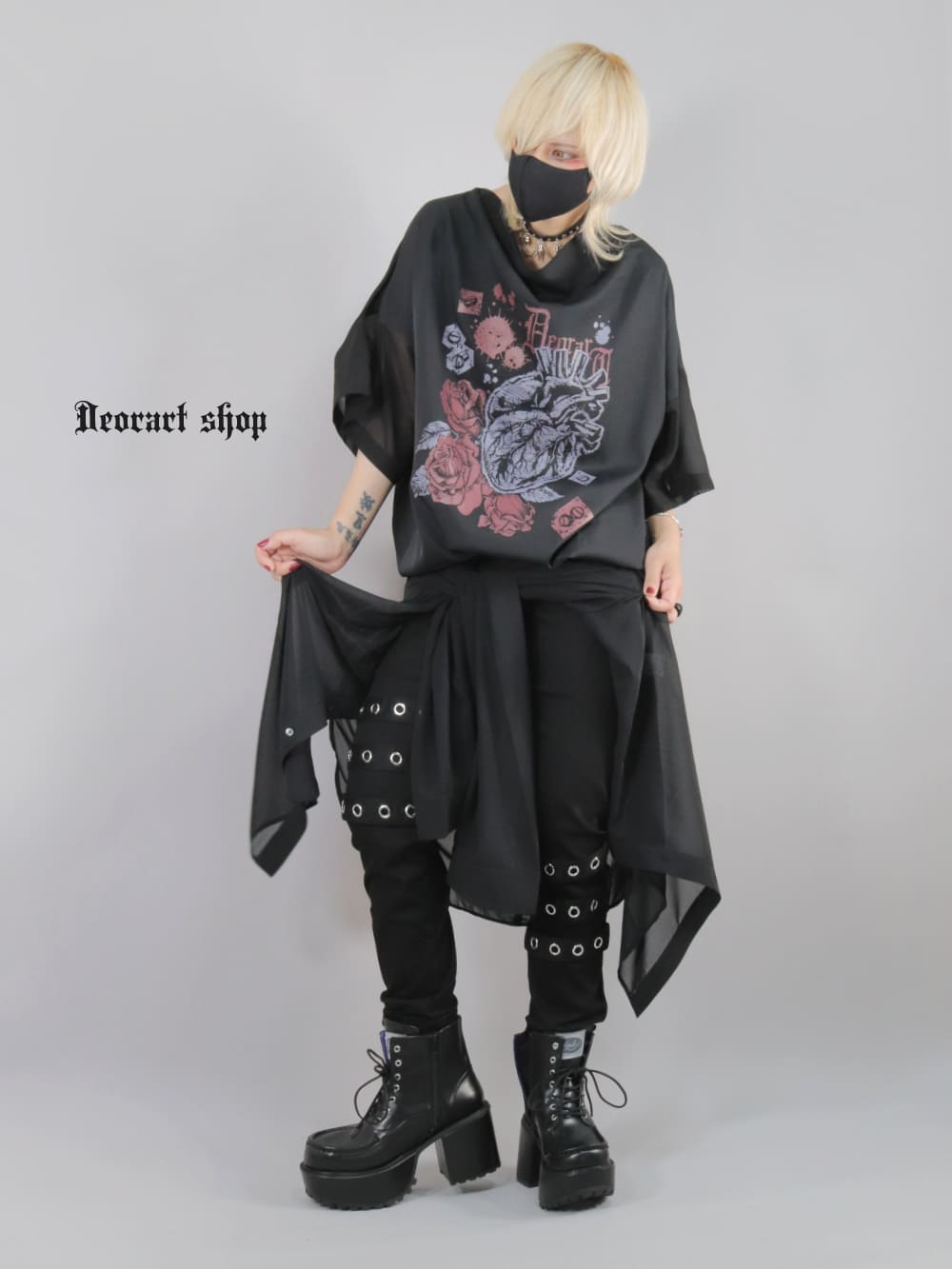 Deorart,ディオラート,通販,地雷系,原宿系,薔薇,バラ,心臓,ホラー,ファッション,Tシャツ,オーバーサイズ,BIGサイズ,ゴス,ゴシック,メンズ,レディス,Vgoth,emo,punk,cyber,japan,fashion,rock,harajyuku,大きいサイズ,モード,服