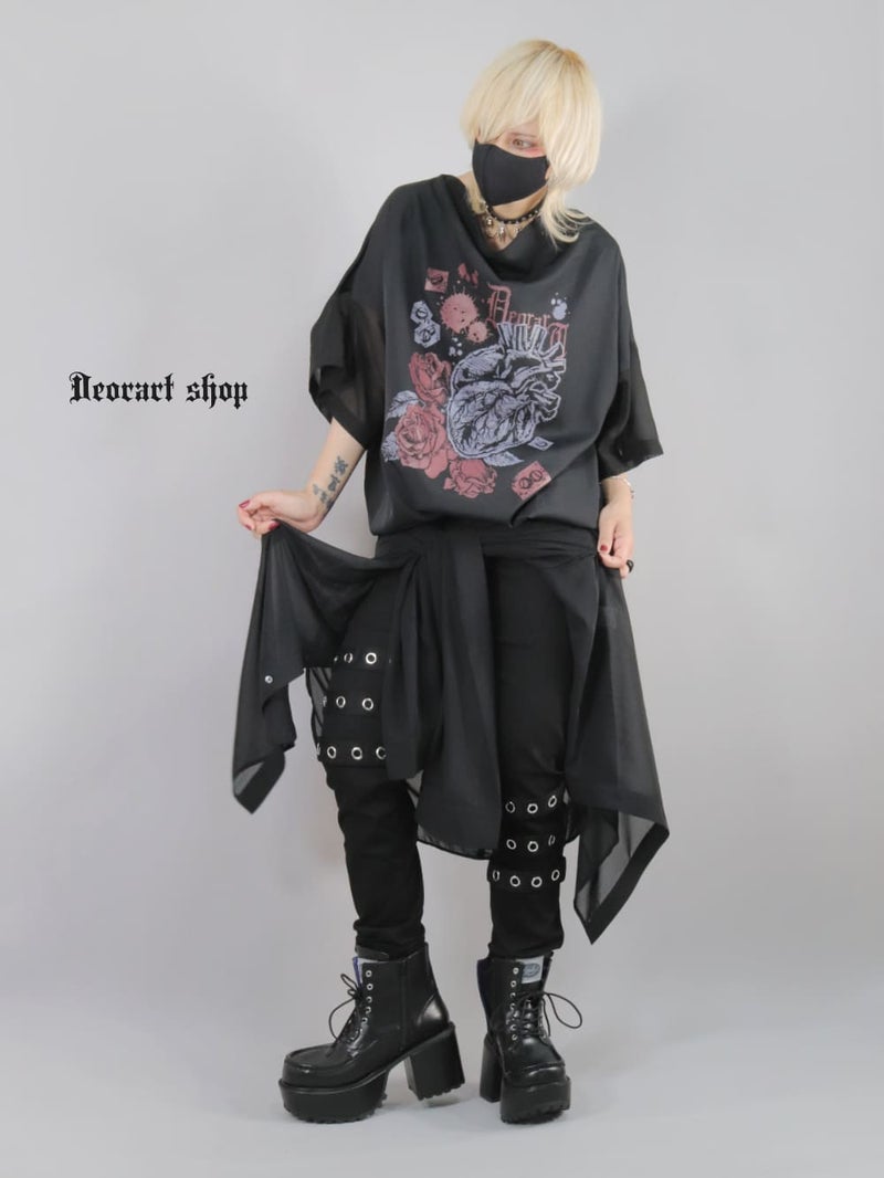 Deorart,ディオラート,通販,地雷系,原宿系,薔薇,バラ,心臓,ホラー,ファッション,Tシャツ,オーバーサイズ,BIGサイズ,ゴス,ゴシック,メンズ,レディス,Vgoth,emo,punk,cyber,japan,fashion,rock,harajyuku,大きいサイズ,モード,服