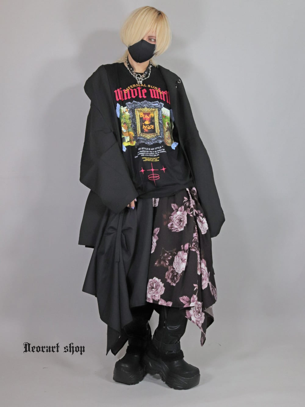Deorart,ディオラート,モード,ゴシック,サブカル,花柄,スカーフ柄,スカート,ユニセックス,ファッション,V系,ヴィジュアル系,ホスト,バンド,大人,ライブ,衣装,メンズ,レディス,通販,Vkei,anime,goth,emo,fashion,japan,Jrock
