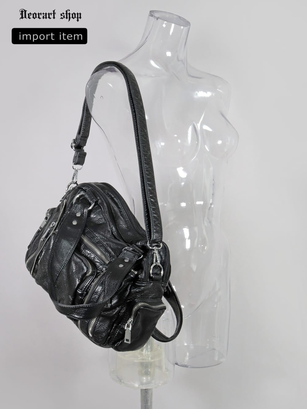Deorart,ゴシックパンク,Y2K,地雷系,V系,バッグ,ショルダー,肩掛け,ボストンバッグ,シボ,メンズ,レディス,ライブ,通販,ヴィジュアル系,20代,30代,40代,かっこいい,プレゼント,ギフト